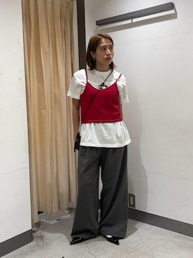 「KBF（ケイビーエフ）のGOOD ROCK SPEED　MickeyMouse T-shirts（Tシャツ/カットソー、ホワイト系）」を使った、chihiroさん（レディース・158cm）の春コーディネート