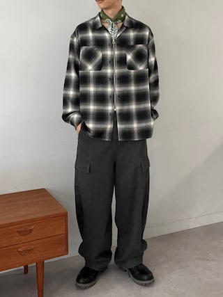 「CIAOPANIC（チャオパニック）のオンブレチェック2WAYシャツ（シャツ/ブラウス）」を使った、Shota Matsuokaさん（メンズ・180cm）の夏コーディネート