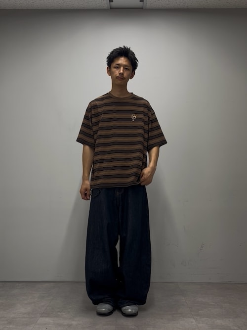 ボーダーアソート オーバーダイピグメントTシャツ