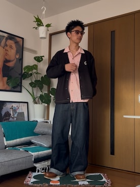 「アイテム（カーディガン/ボレロ）」を使った、Shota Matsuokaさん（メンズ・180cm）の秋コーディネート