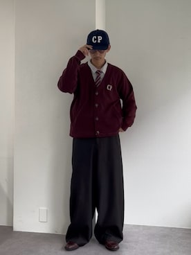 「アイテム（キャップ）」を使った、Shota Matsuokaさん（メンズ・180cm）の秋コーディネート