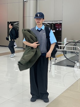 Shota Matsuokaさん（メンズ・180cm）の春コーディネート