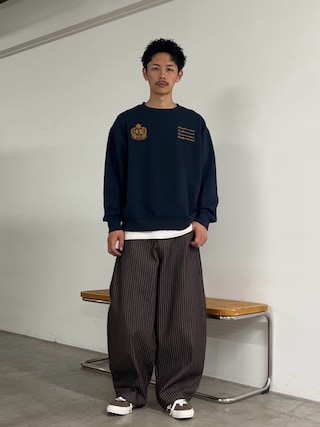 「CIAOPANIC（チャオパニック）のクロップドゲームスウェット（Tシャツ/カットソー）」を使った、Shota Matsuokaさん（メンズ・180cm）の秋コーディネート