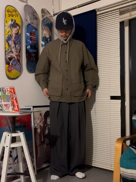 「CIAOPANIC（チャオパニック）のBIGポケットチェックシャツ（シャツ/ブラウス）」を使った、Shota Matsuokaさん（メンズ・180cm）の春コーディネート