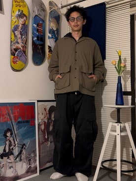 「CIAOPANIC（チャオパニック）のBIGポケットチェックシャツ（シャツ/ブラウス）」を使った、Shota Matsuokaさん（メンズ・180cm）の春コーディネート