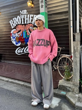 「アイテム（ニット/セーター）」を使った、Shota Matsuokaさん（メンズ・180cm）の秋コーディネート