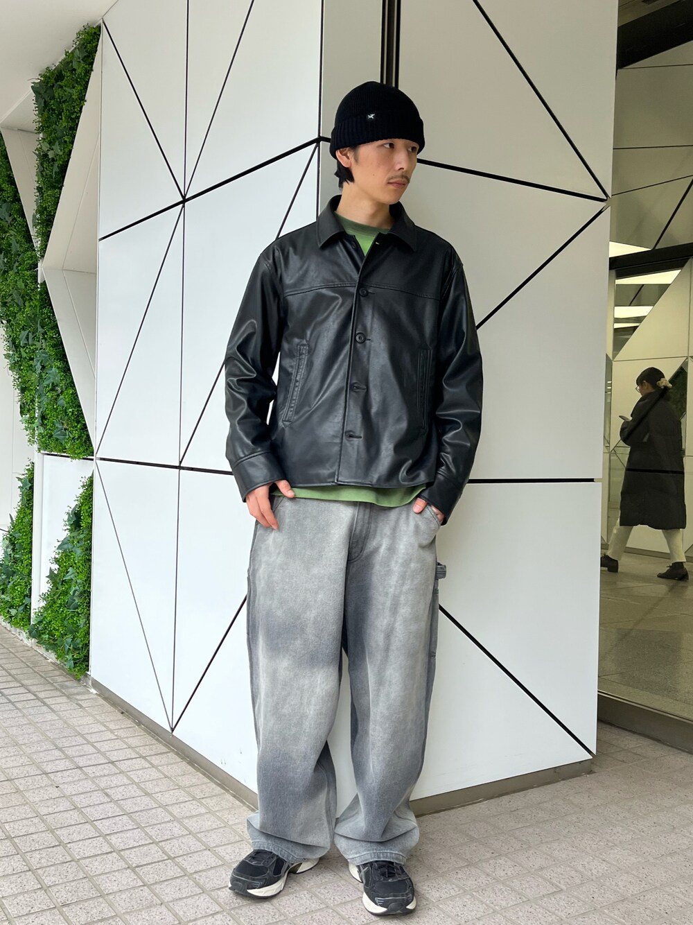 「CIAOPANICのフェイクレザーカーコート（その他アウター、ブラック系）」を使った、Shota Matsuokaさん（メンズ・180cm）の冬コーディネートの1枚目の写真