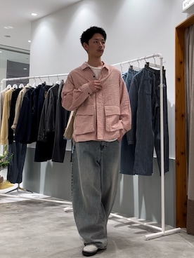 「CIAOPANIC（チャオパニック）のBIGポケットチェックシャツ（シャツ/ブラウス）」を使った、Shota Matsuokaさん（メンズ・180cm）の春コーディネート