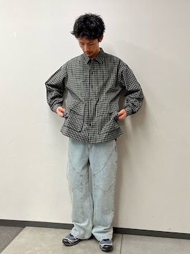 「CIAOPANIC（チャオパニック）のBIGポケットチェックシャツ（シャツ/ブラウス）」を使った、Shota Matsuokaさん（メンズ・180cm）の春コーディネート
