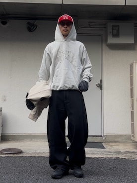 「アイテム（パーカー）」を使った、Shota Matsuokaさん（メンズ・180cm）の秋コーディネート