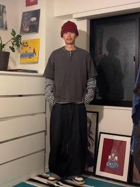 Shota Matsuokaさん（メンズ・180cm）の春コーディネート