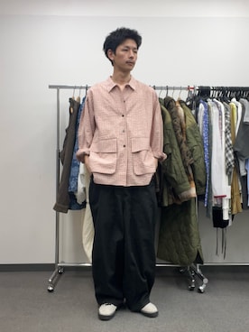 「CIAOPANIC（チャオパニック）のBIGポケットチェックシャツ（シャツ/ブラウス）」を使った、Shota Matsuokaさん（メンズ・180cm）の春コーディネート