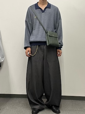「アイテム（ニット/セーター）」を使った、Shota Matsuokaさん（メンズ・180cm）の夏コーディネート