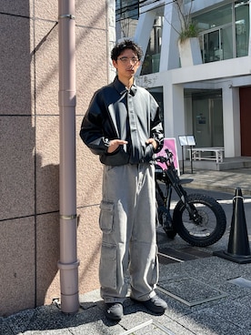「アイテム（ブルゾン）」を使った、Shota Matsuokaさん（メンズ・180cm・20代）の秋コーディネート