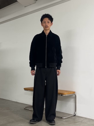 「CIAOPANIC(チャオパニック)の【フェイクレザー/スエード調】タンカースジャケット(ブルゾン)」を使った、Shota Matsuokaさん(メンズ・180cm)の秋コーディネート
