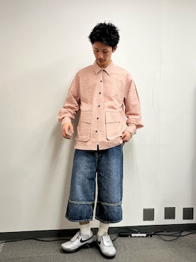 「CIAOPANIC（チャオパニック）のBIGポケットチェックシャツ（シャツ/ブラウス）」を使った、Shota Matsuokaさん（メンズ・180cm）の春コーディネート