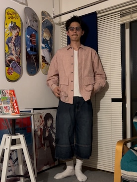 「CIAOPANIC（チャオパニック）のBIGポケットチェックシャツ（シャツ/ブラウス）」を使った、Shota Matsuokaさん（メンズ・180cm）の春コーディネート