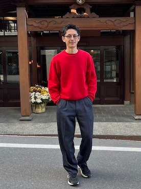「アイテム（スウェット）」を使った、Shota Matsuokaさん（メンズ・180cm）の冬コーディネート