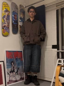 「CIAOPANIC（チャオパニック）のBIGポケットチェックシャツ（シャツ/ブラウス）」を使った、Shota Matsuokaさん（メンズ・180cm）の春コーディネート