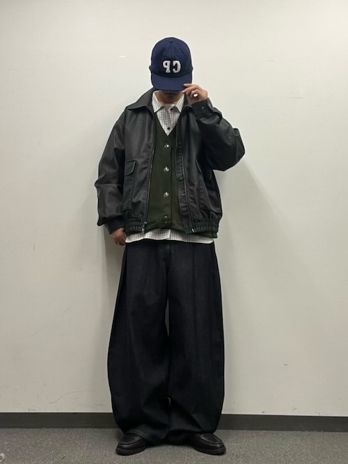 セール】襟切替2WAYヴィンテージレザーブルゾン（ブルゾン