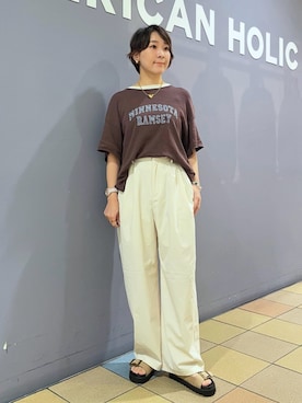 「ナイロンパンツ」｜ah.susuyuさん（レディース・157cm）の夏コーディネート