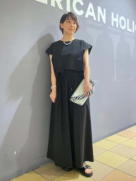 「アイテム（その他トップス）」を使った、ah.susuyuさん（レディース・157cm）の夏コーディネート