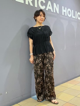 「AMERICAN HOLIC（アメリカンホリック）のアイテム」を使った、ah.susuyuさん（レディース・157cm）の夏コーディネート