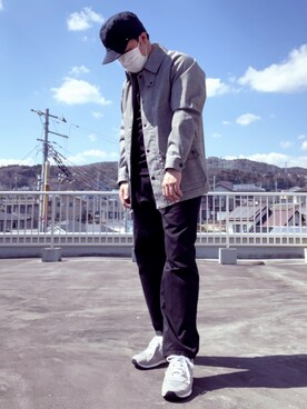 「DECHO（デコー）のアイテム（キャップ）」を使った、ヨッシーでブン吉さん（メンズ・162cm）の春コーディネート