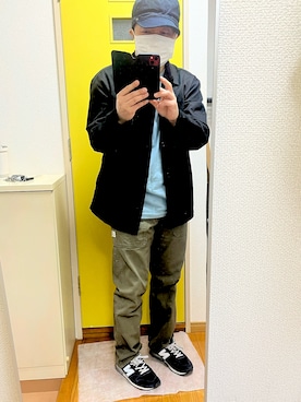 「DECHO（デコー）のアイテム（キャップ）」を使った、ヨッシーでブン吉さん（メンズ・162cm）の春コーディネート