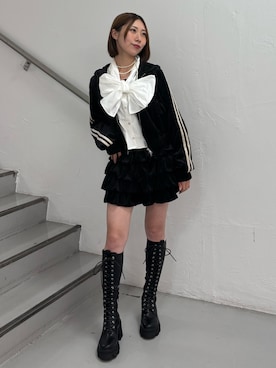 「アイテム（パーカー）」を使った、RINOさん（レディース・156cm）の秋コーディネート