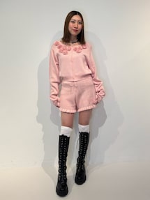美品 ジュエティ ローズモチーフコンパクトカーデ jouetie（ジュエティ）の「ローズモチーフコンパクトカーデ