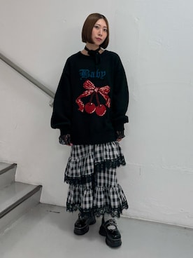 「jouetie（ジュエティ）のアイテム（スニーカー）」を使った、RINOさん（レディース・156cm）の秋コーディネート