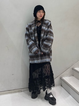 「アイテム（テーラードジャケット）」を使った、RINOさん（レディース・156cm）の冬コーディネート