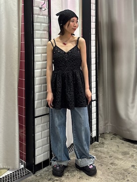 「アイテム（ニットキャップ/ビーニー）」を使った、RINOさん（レディース・156cm・20代）の夏コーディネート