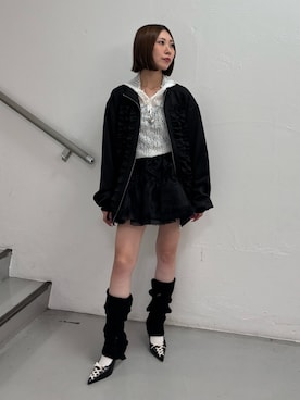 「アイテム（ジャージ）」を使った、RINOさん（レディース・156cm）の秋コーディネート