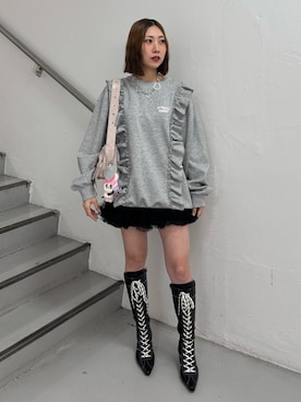 「アイテム（スウェット）」を使った、RINOさん（レディース・156cm）の秋コーディネート