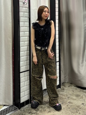 「jouetie（ジュエティ）のマルチカラビナチェーンネックレス（ネックレス）」を使った、RINOさん（レディース・156cm）の夏コーディネート