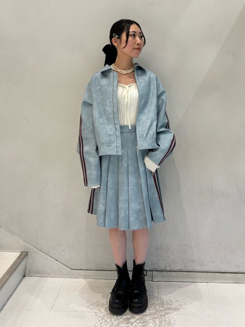 セール】フェイクレザーラインプリーツスカート【セットアップ対応