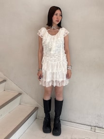 jouetie フリルレースワンピース jouetie ワンピース ラッフルフリルレースロングワンピース : ZOZOTOWN