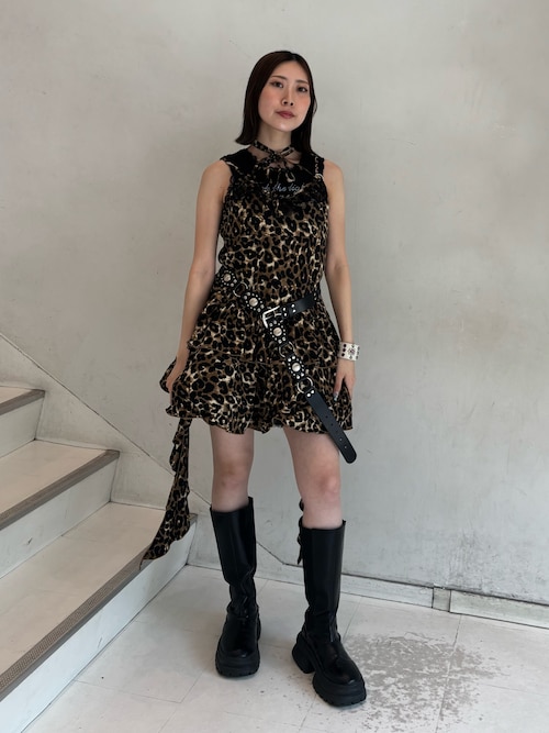 セール】ドレープフリルカットミニワンピース 迷彩 カモフラ