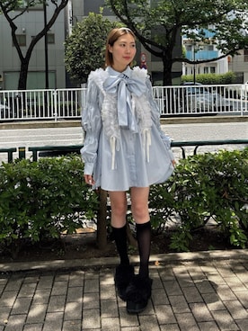 「アイテム（チャーム）」を使った、RINOさん（レディース・156cm）の夏コーディネート