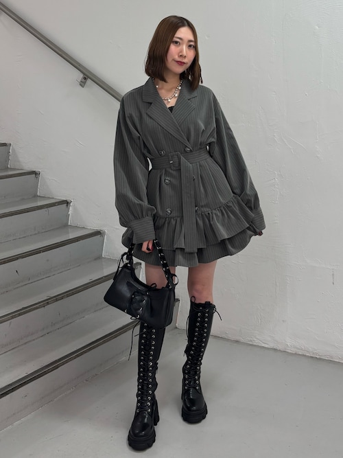 jouetie ストレッチレースアップロングブーツ ブラック 箱付き jouetie（ジュエティ） ブーツ ストレッチレースアップロングブーツ