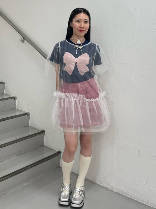 jouetie（ジュエティ） tシャツ 半袖 リボンモチーフTシャツ