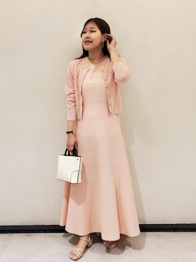 「ROPE'（ロペ）の【E'POR】BAMBOO BAG Mini/超軽量・26SS（ハンドバッグ、ホワイト系）」を使った、kayoさん（レディース・153cm）の春コーディネート