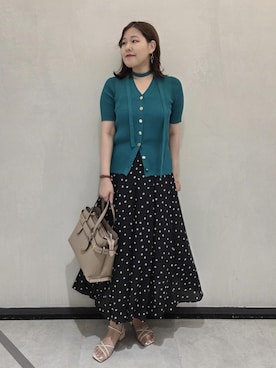 「ROPE'（ロペ）のアイテム（ニット/セーター）」を使った、kayoさん（レディース・153cm）の夏コーディネート