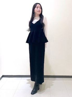 「コンサバ」｜「アイテム（ワンピース/ドレス）」を使った、あいさん（レディース・156cm）の冬コーディネート
