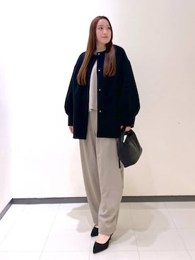 「A part by（アパートバイ）のアイテム（ノーカラーコート）」を使った、あいさん（レディース・156cm）の冬コーディネート