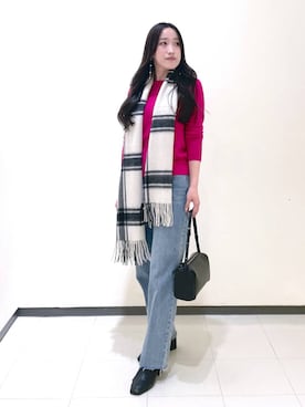 「A part by（アパートバイ）のアイテム（ストール/ショール）」を使った、あいさん（レディース・156cm）の冬コーディネート