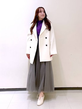 「A part by（アパートバイ）のアイテム（チェスターコート）」を使った、あいさん（レディース・156cm）の冬コーディネート