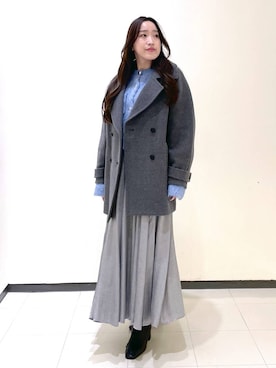 「A part by（アパートバイ）のアイテム（ピーコート）」を使った、あいさん（レディース・156cm）の冬コーディネート